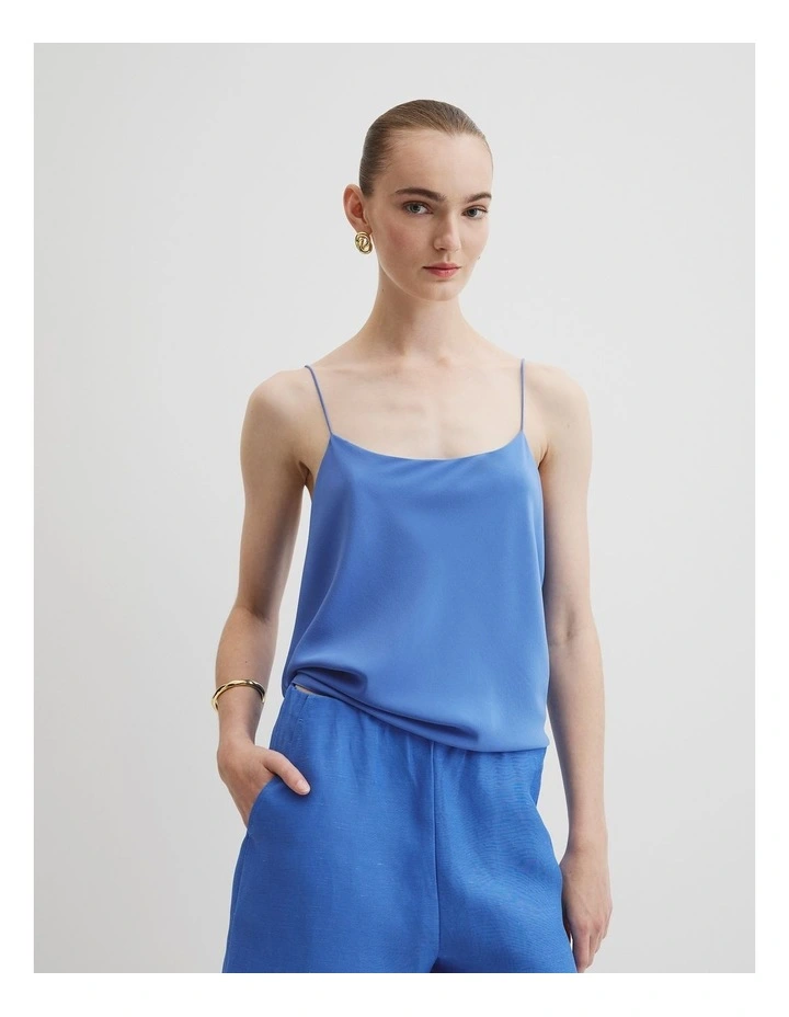 Silk Cami in Riviera Blue image 1