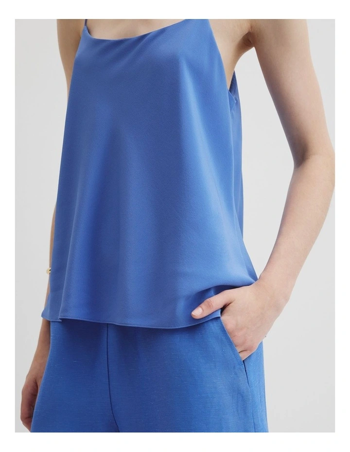 Silk Cami in Riviera Blue image 2