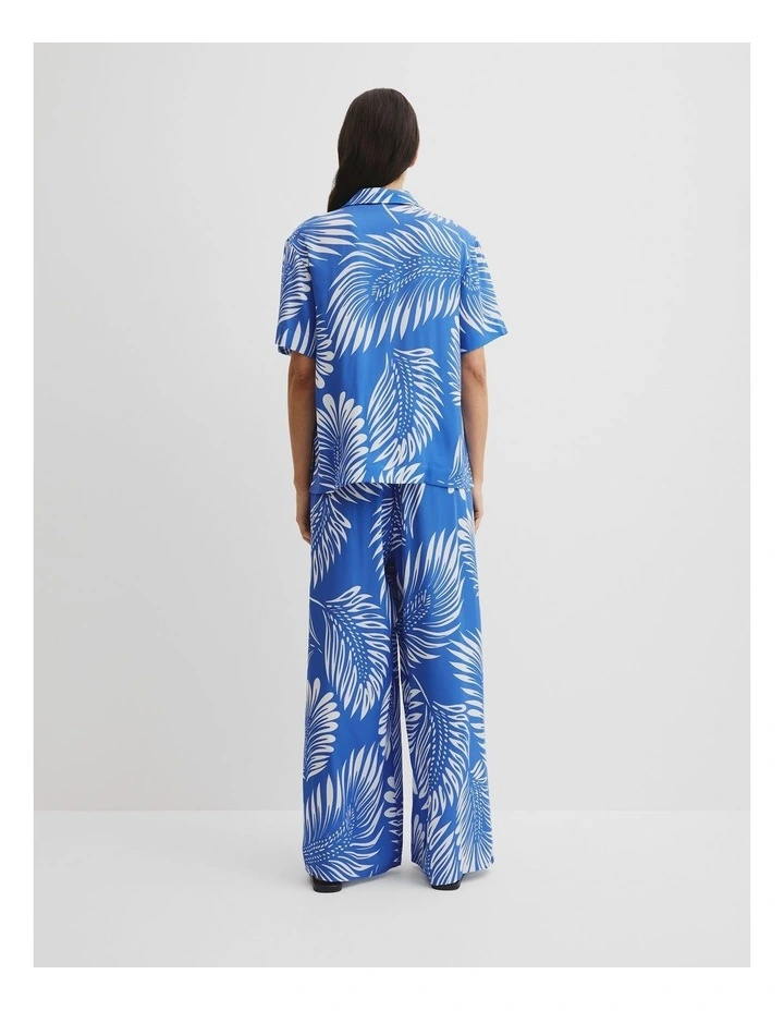 Print Short Sleeve Cupro Straight in Feather Palm Print image 4