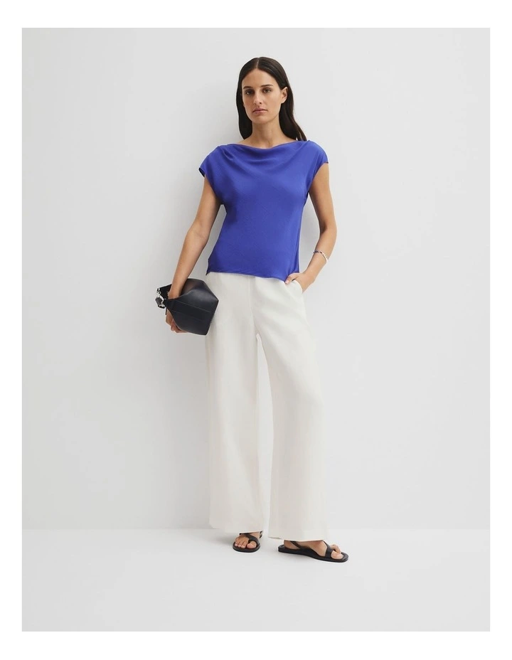 Crinkle Bias Top in Ultra Blue image 3