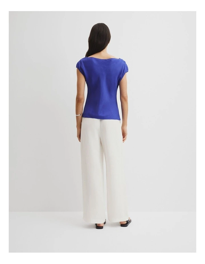 Crinkle Bias Top in Ultra Blue image 4