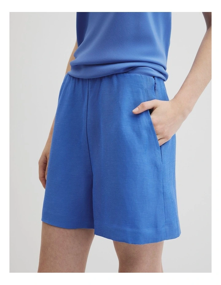 Gathered Short in Riviera Blue image 2