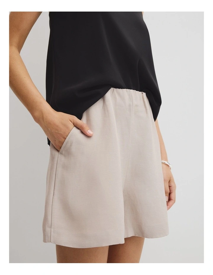 Gathered Short in Tapioca image 3