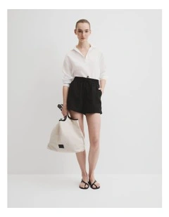 Panelled Short in Black