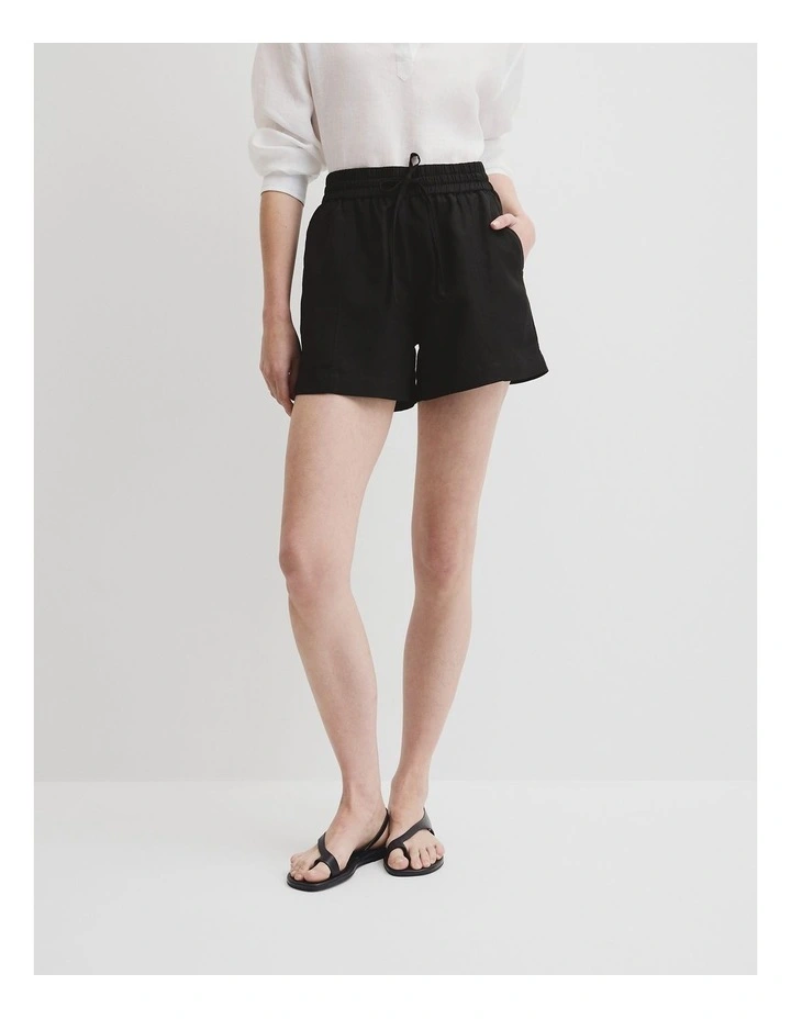 Panelled Short in Black image 2