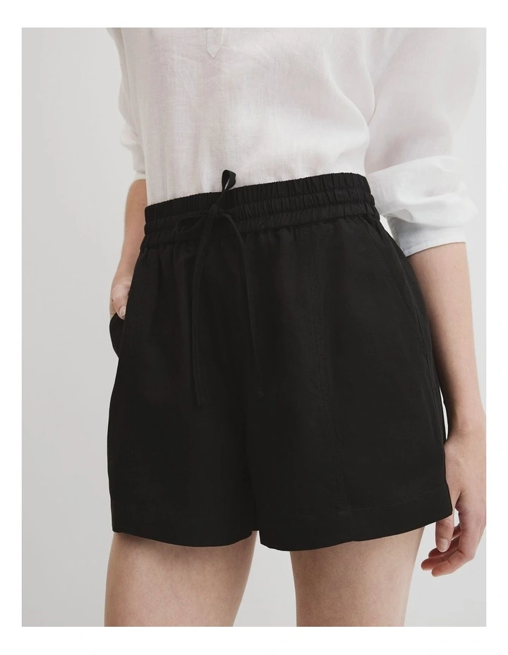 Panelled Short in Black image 3