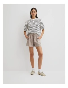 Panelled Short in Sand