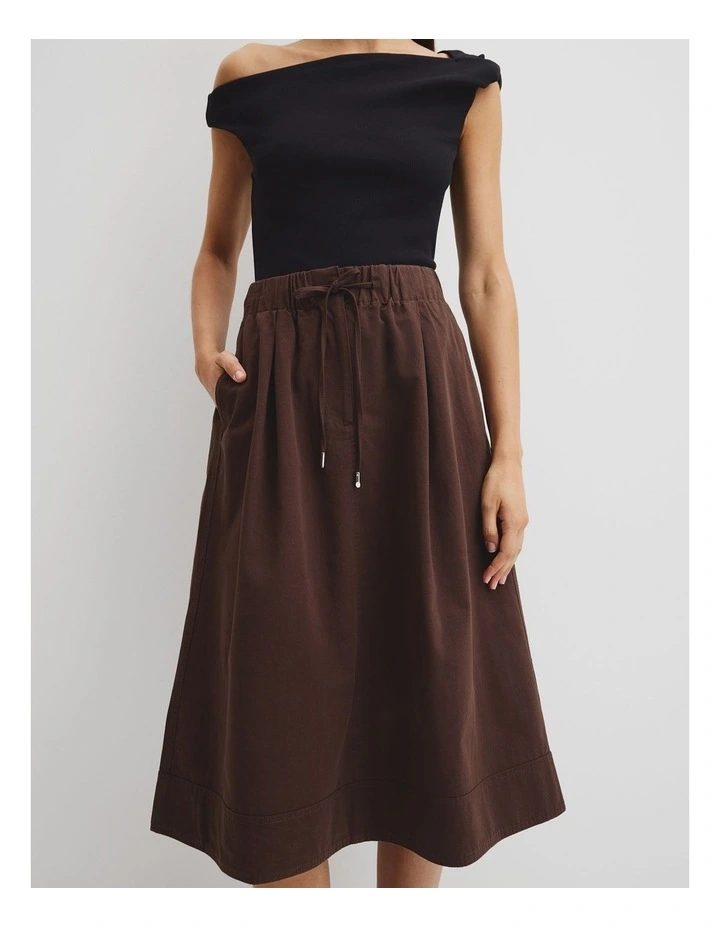 Organically Grown Cotton Pull-on Skirt in Espresso image 2