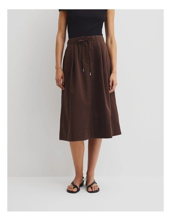 Organically Grown Cotton Pull-on Skirt in Espresso image 3