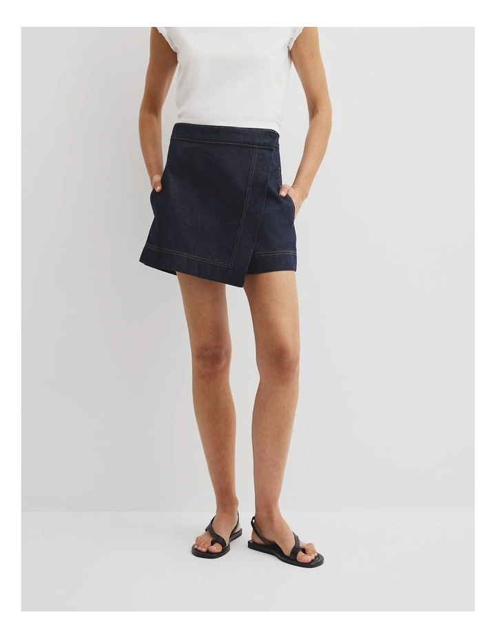 Denim Skort in Indigo Rinse image 2