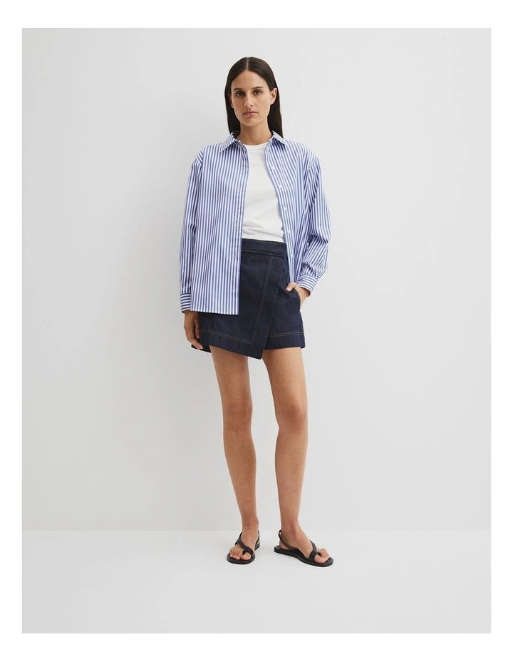 Denim Skort in Indigo Rinse image 3