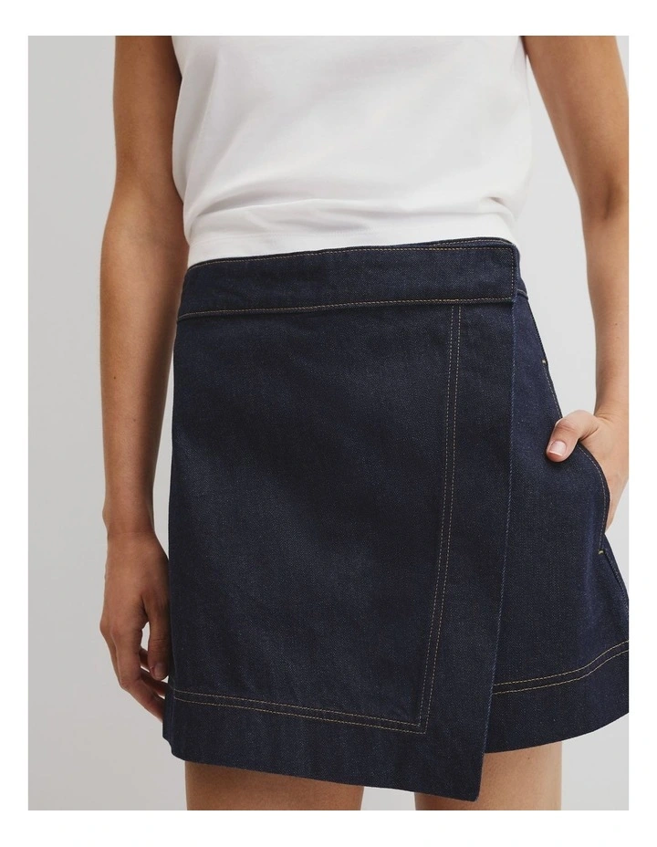 Denim Skort in Indigo Rinse image 4