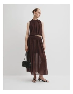 Gauze Knit Skirt in Espresso