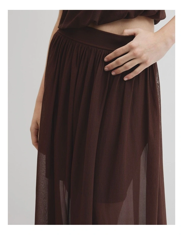 Gauze Knit Skirt in Espresso image 3