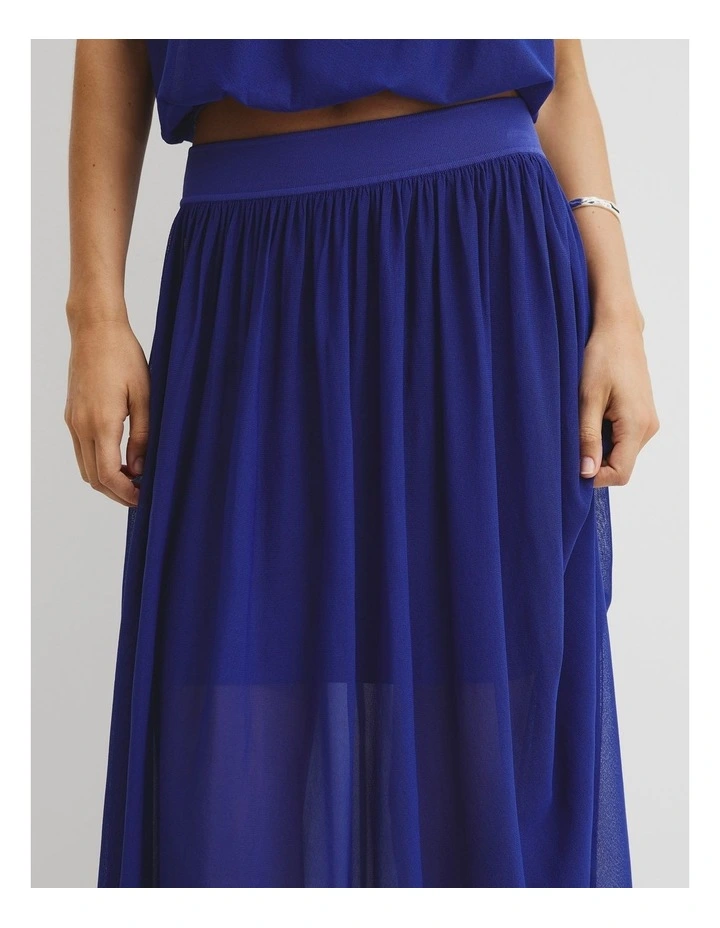 Gauze Knit Skirt in Ultra Blue image 3