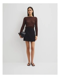 Linen Skort in Black