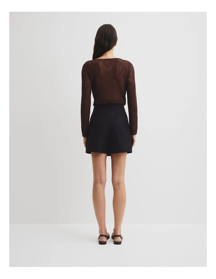 Linen Skort in Black image 4