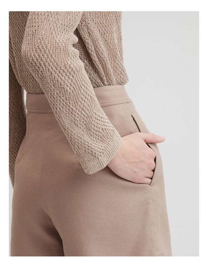 Linen Skort in Tapioca image 3