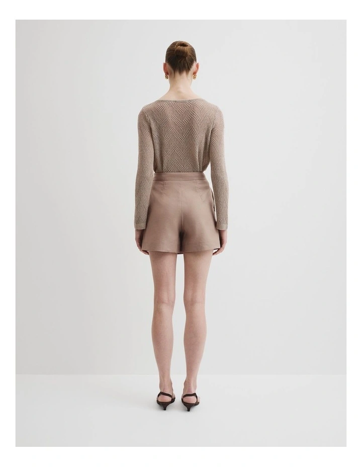 Linen Skort in Tapioca image 4