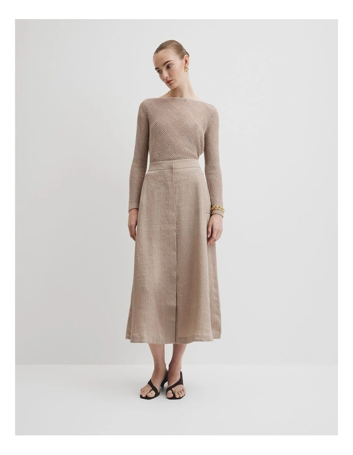 Button Down Skirt in Tapioca image 1