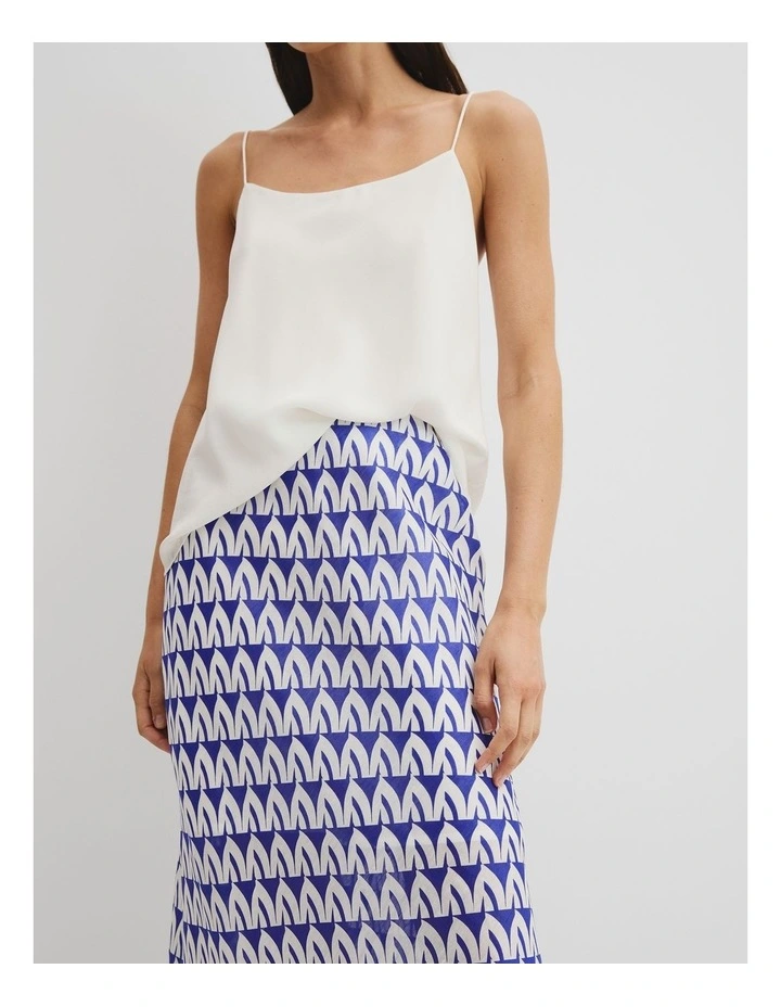 Print Bias Skirt in Ultra Blue Batik Geo image 3