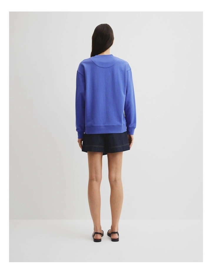 Australian Cotton Cr Logo Sweat in Bay Blue image 5