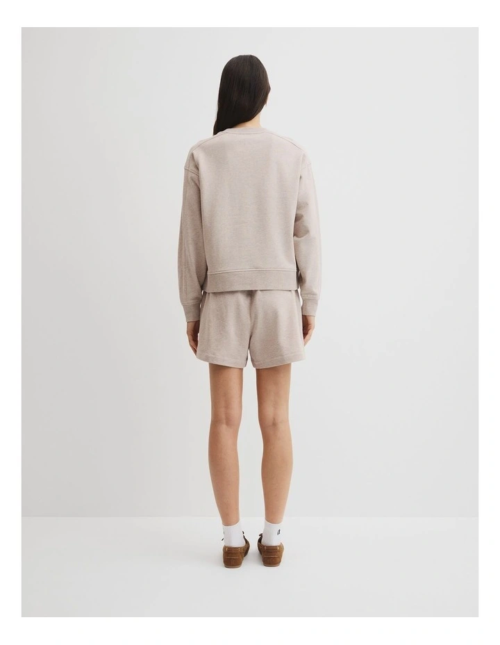 Australian Cotton Cr Sweat in Sandshell Marle image 4