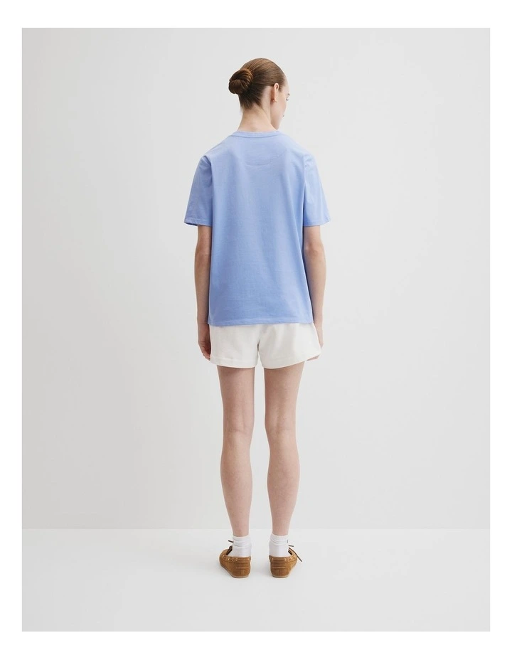 Australian Cotton Heritage Embroidered T-shirt in Cornflower image 4