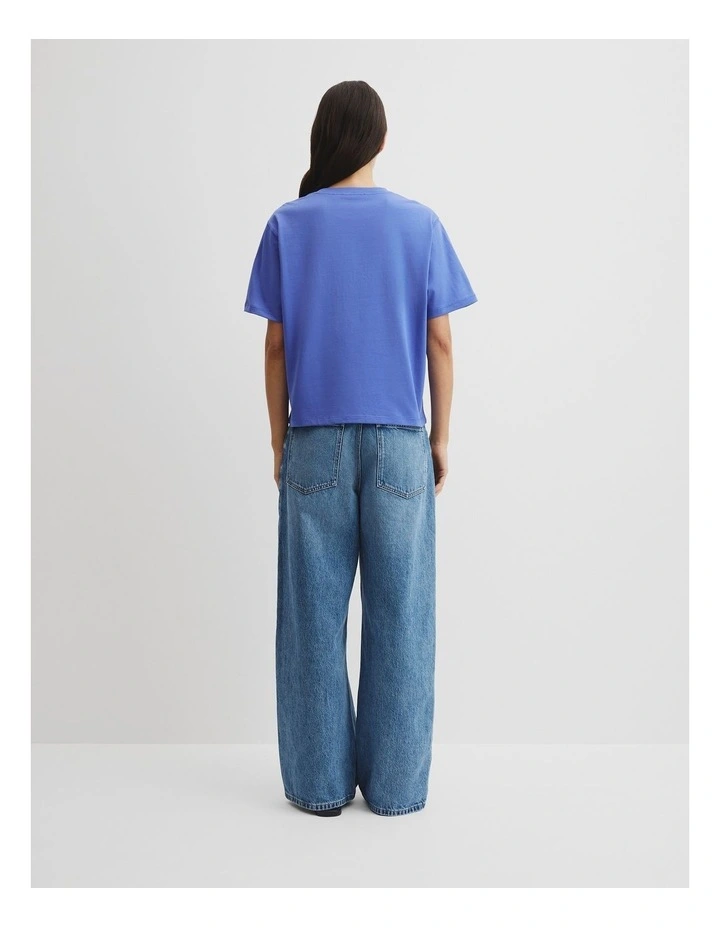 Australian Cotton Cr Logo T-shirt in Bay Blue image 4
