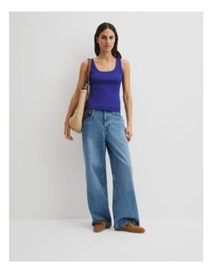 Scoop Rib Tank in Ultra Blue