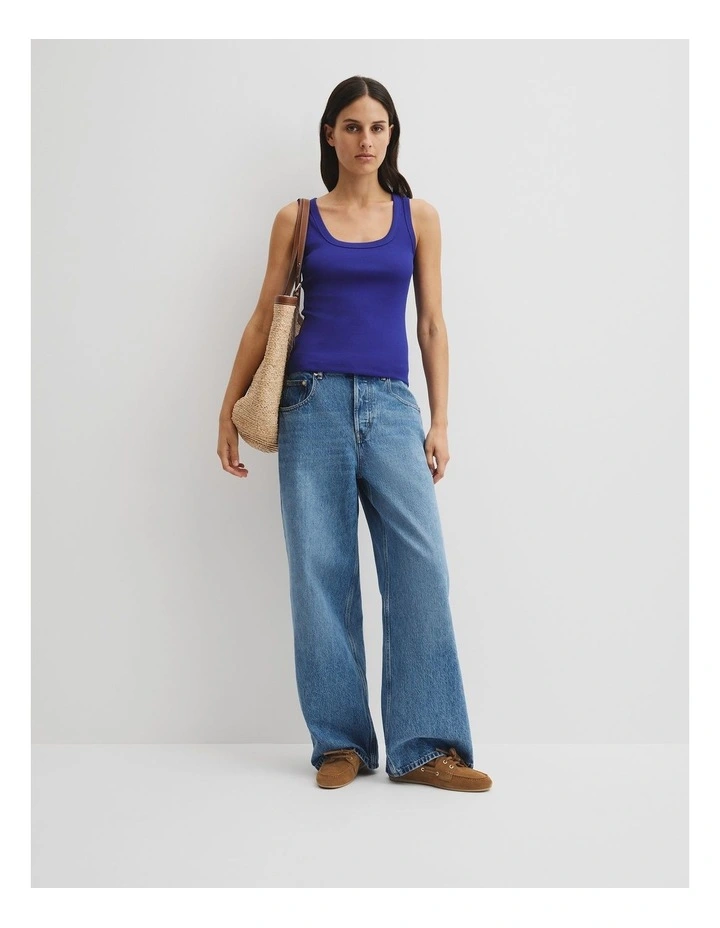 Scoop Rib Tank in Ultra Blue image 1