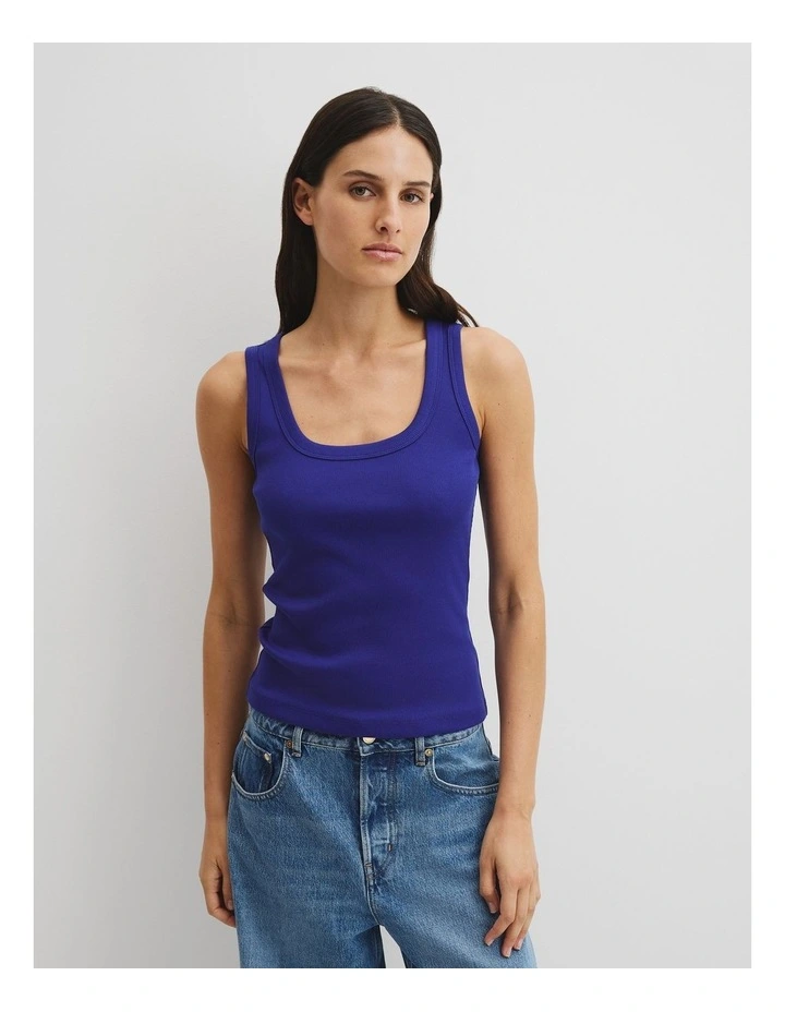 Scoop Rib Tank in Ultra Blue image 2