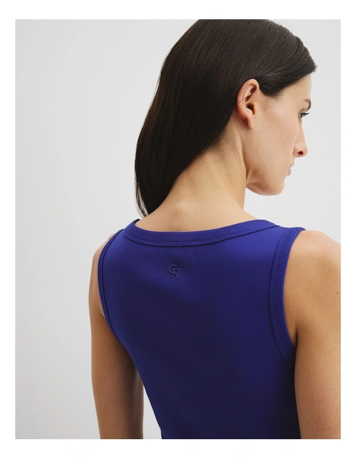Scoop Rib Tank in Ultra Blue image 3