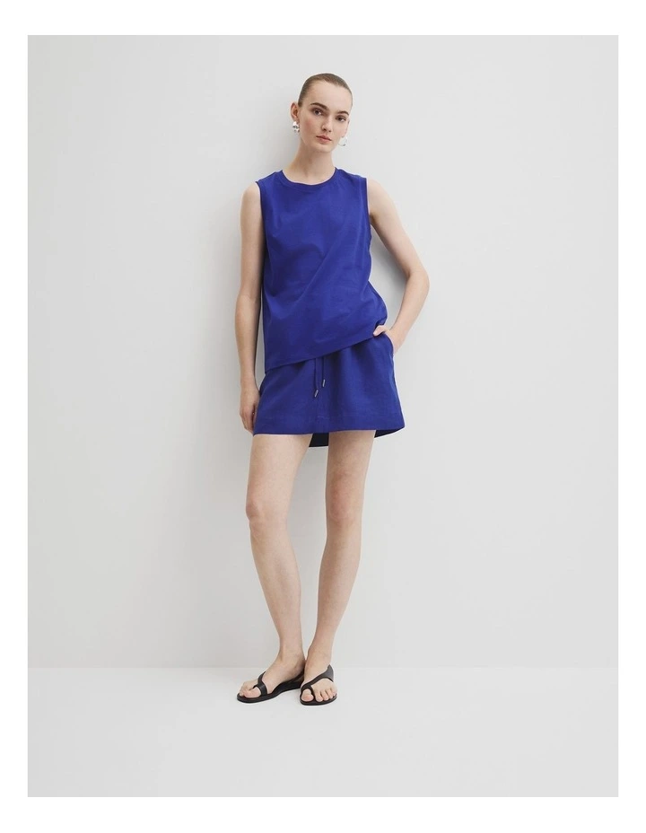 Australian Cotton Relaxed Crew Tank in Ultra Blue image 3
