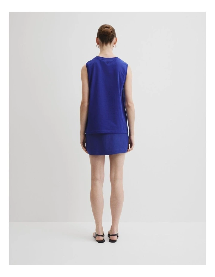 Australian Cotton Relaxed Crew Tank in Ultra Blue image 4
