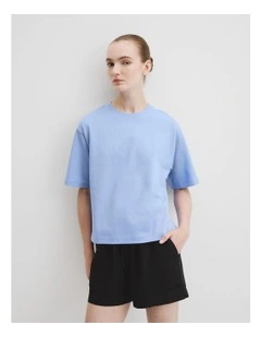 Australian Cotton Boxy T-shirt in Cornflower