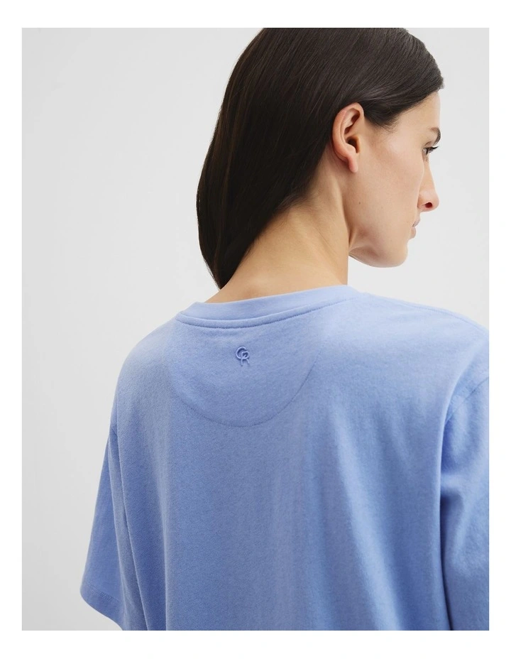Australian Cotton Short Sleeve Relaxed T-shirt in Cornflower image 2