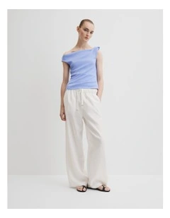 Twist Shoulder Top in Cornflower