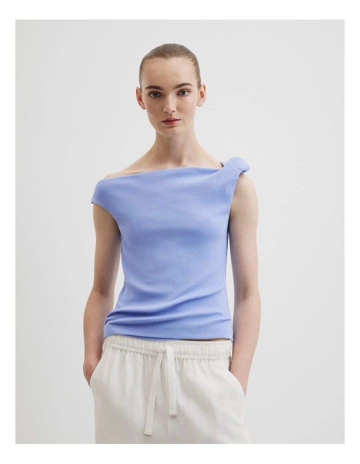 Twist Shoulder Top in Cornflower image 2