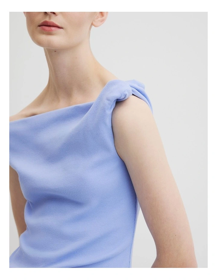 Twist Shoulder Top in Cornflower image 3
