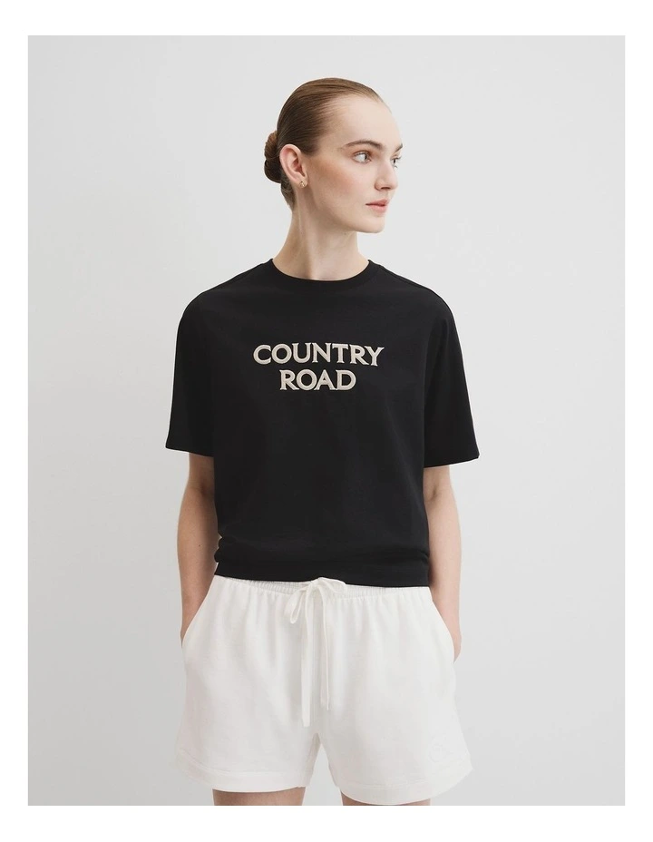 Australian Cotton Cr T-shirt in Black image 1