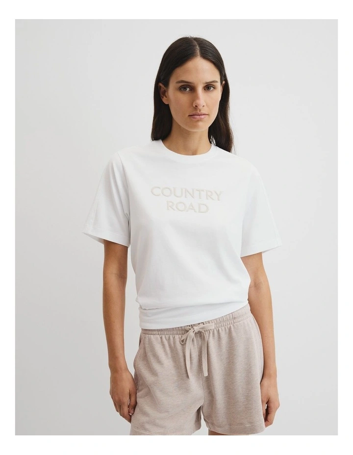 Australian Cotton Cr T-shirt in White image 1