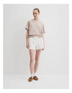 Australian Cotton Cr T-shirt in Tapioca