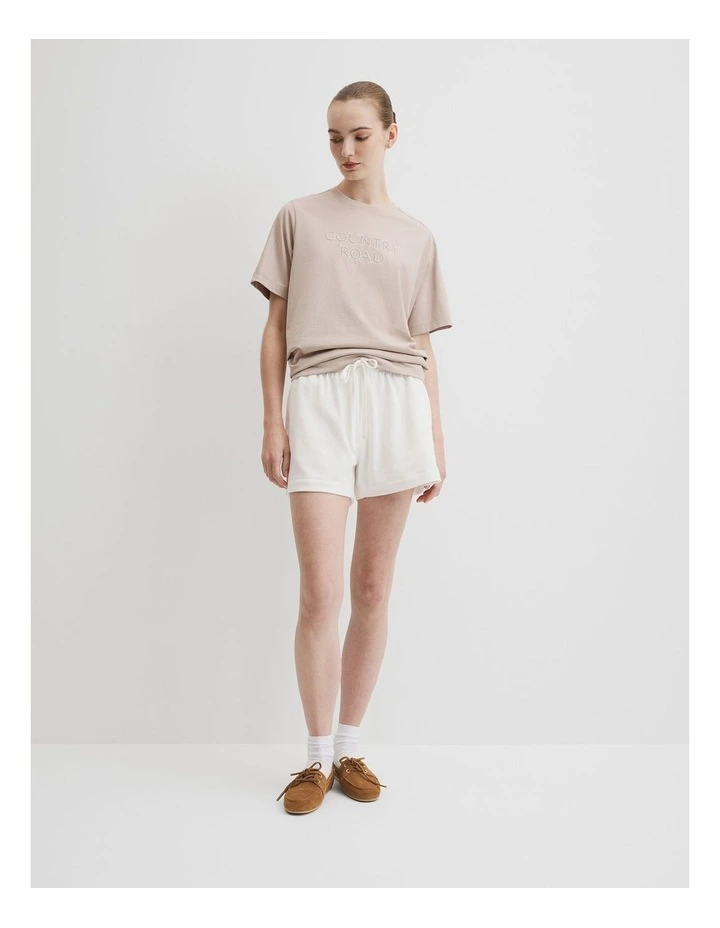 Australian Cotton Cr T-shirt in Tapioca image 1