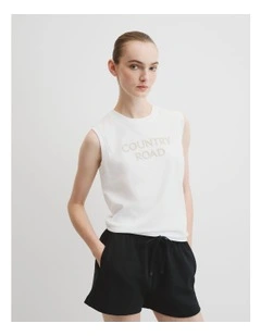 Australian Cotton Cr Tank in White