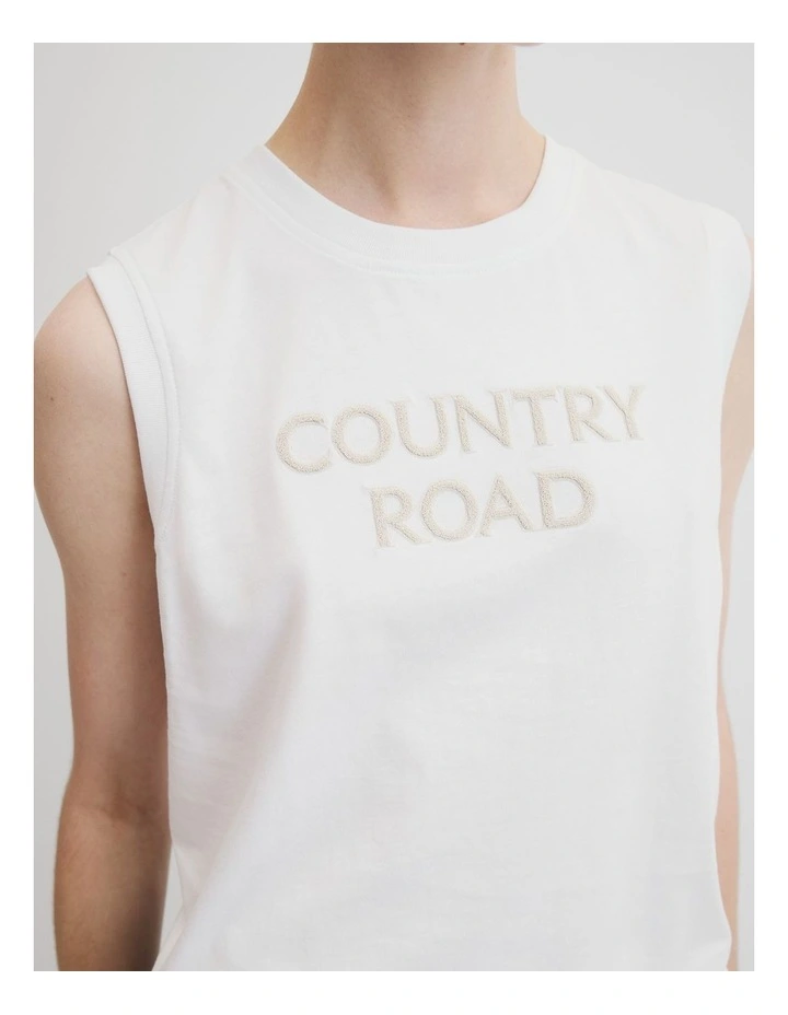 Australian Cotton Cr Tank in White image 2
