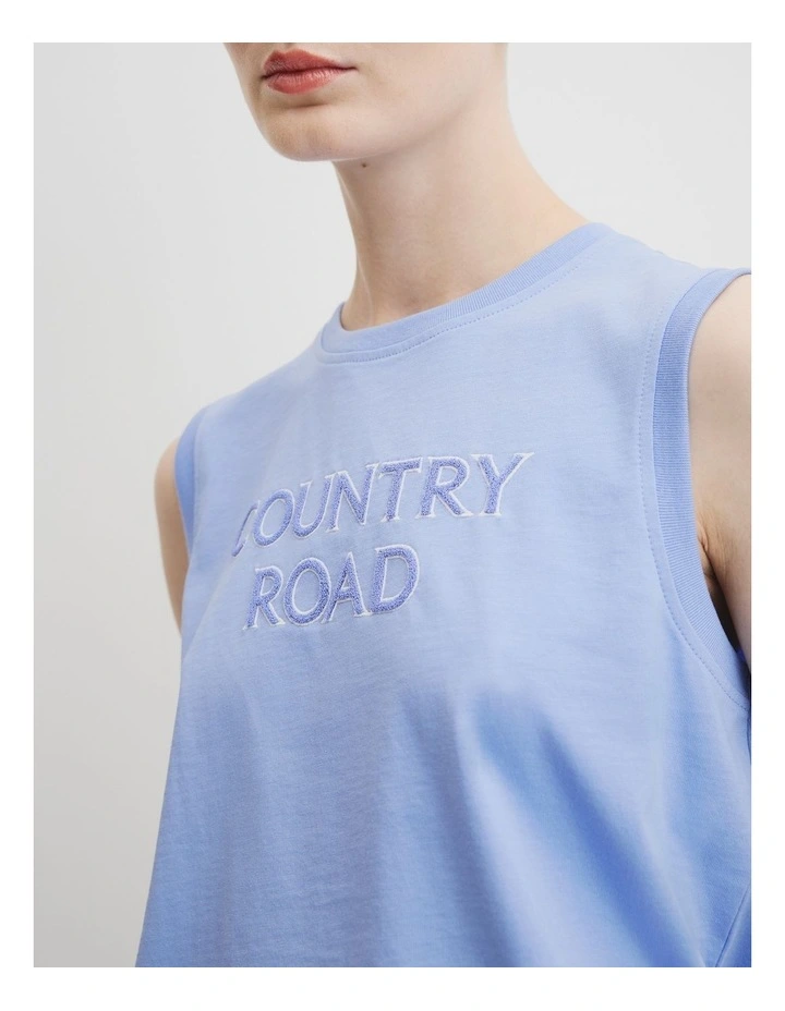Australian Cotton Cr Tank in Cornflower image 2