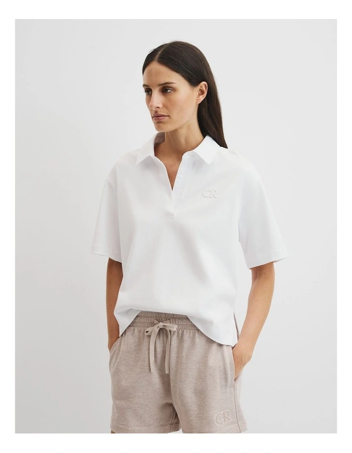 Australian Cotton Cr Rugby Top in White image 2