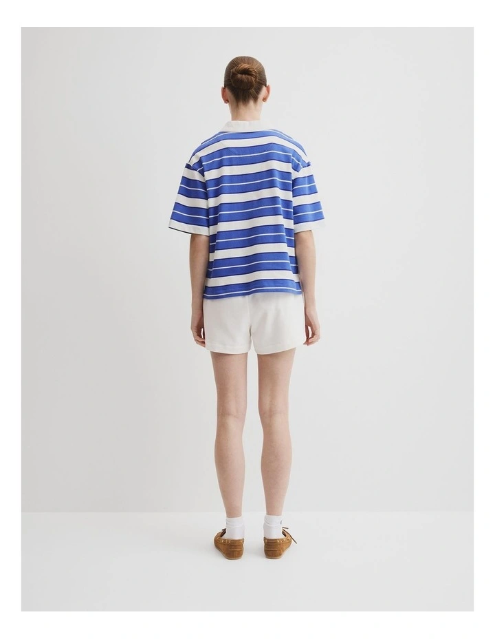 Australian Cotton Stripe Cr Rugby Top in Bay Blue Stripe image 5