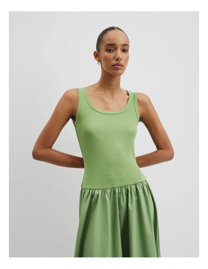 Spliced Tank Dress in Kiwi image 3